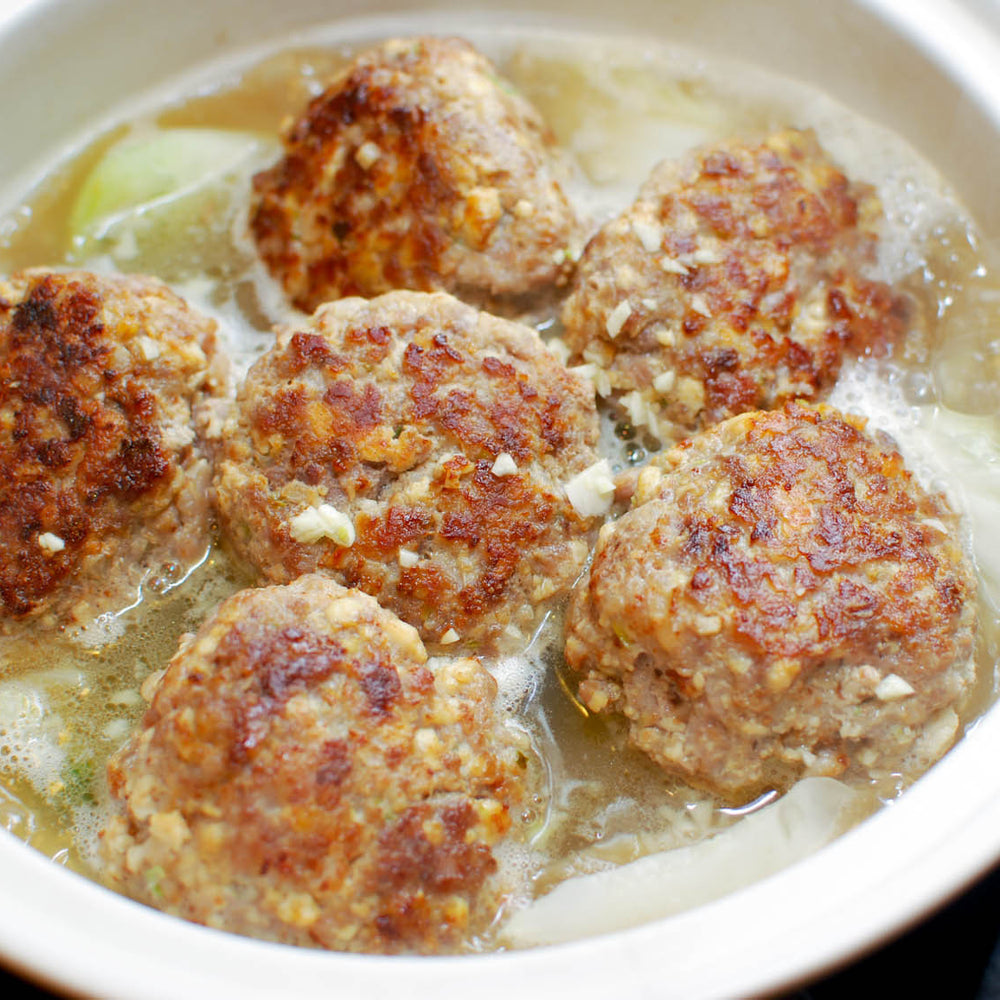 Chicken Rissoles cooked in Bone Broth