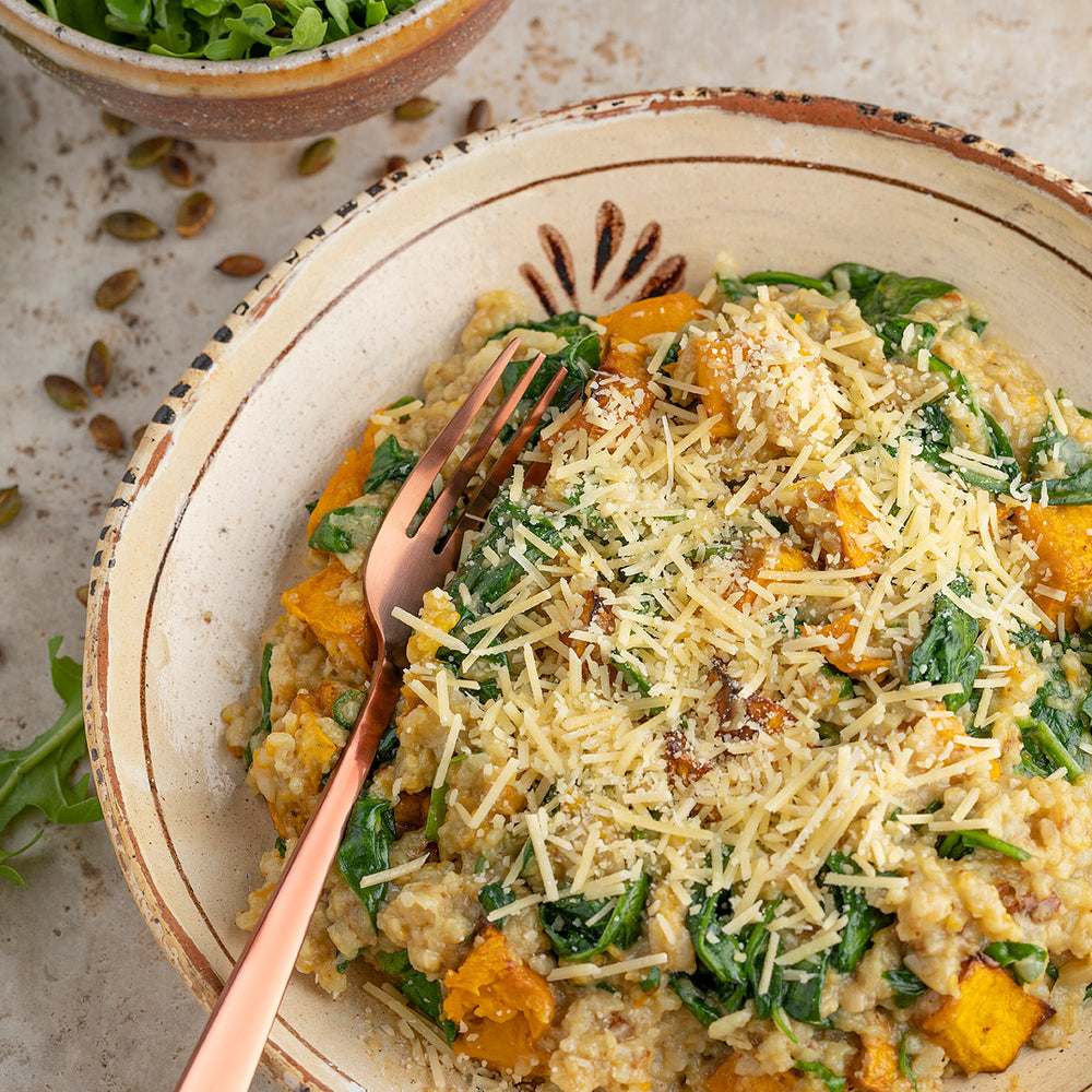 Pumpkin Risotto with Lemon Rocket Salad