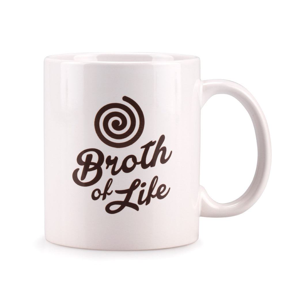 White Broth of Life ceramic coffee mug